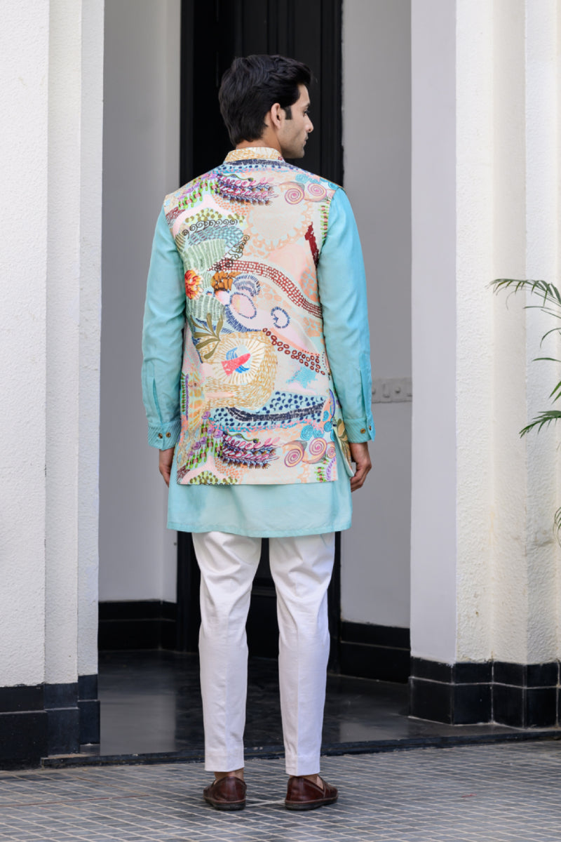 Gardenia Highlighted Half Jacket With Pants