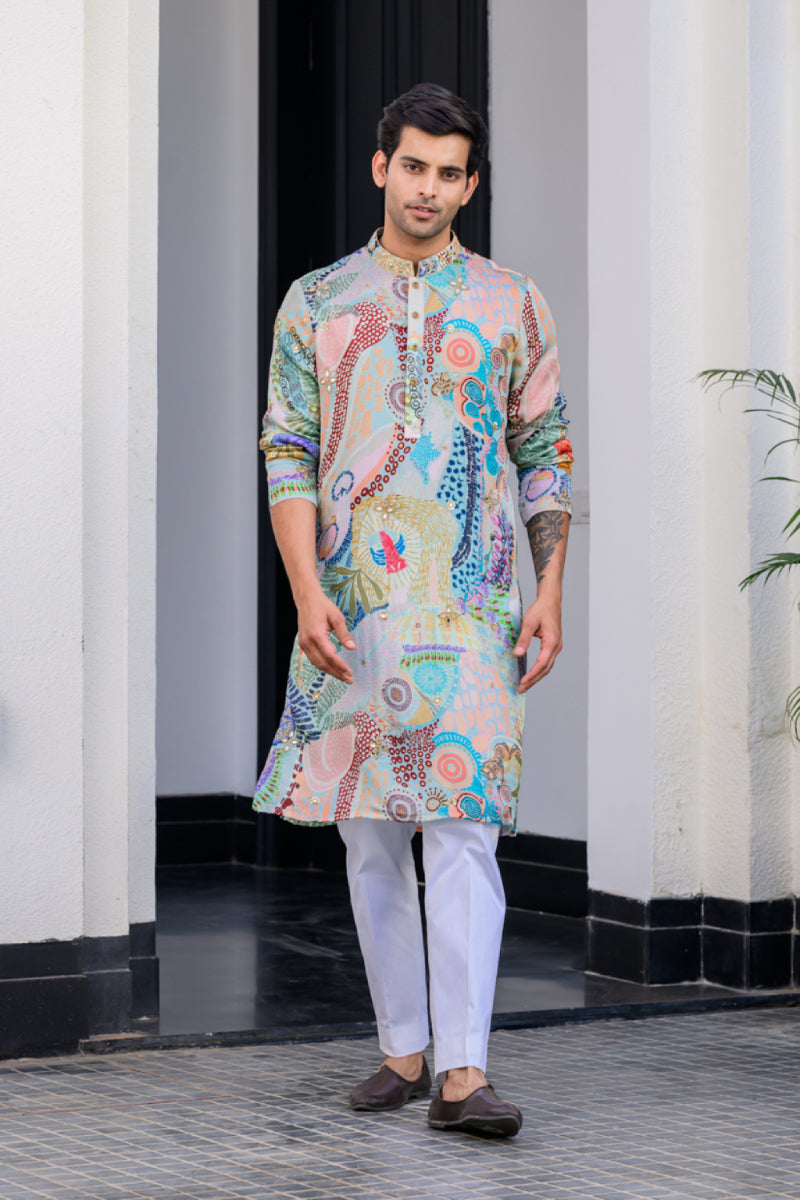 Gardenia Highlighted Kurta With Pants