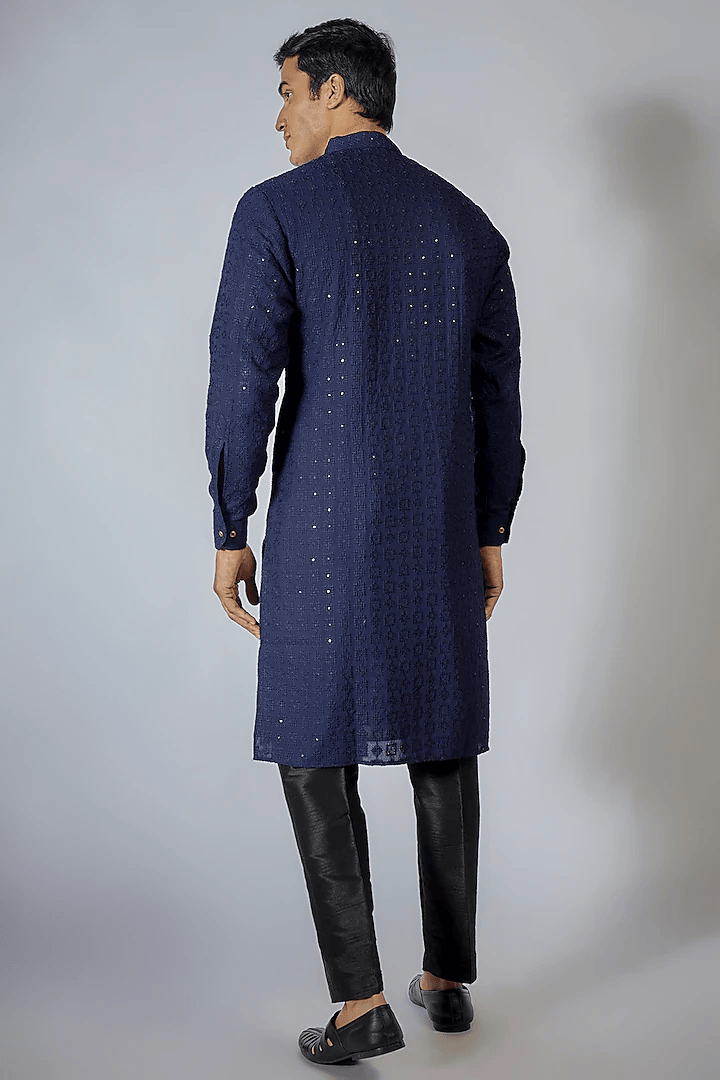 Royal Blue Embroidered Kurta Set