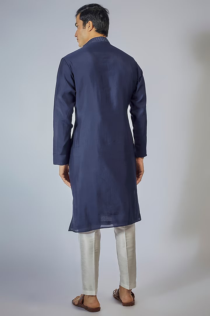 Royal Blue Embroidered Kurta Set
