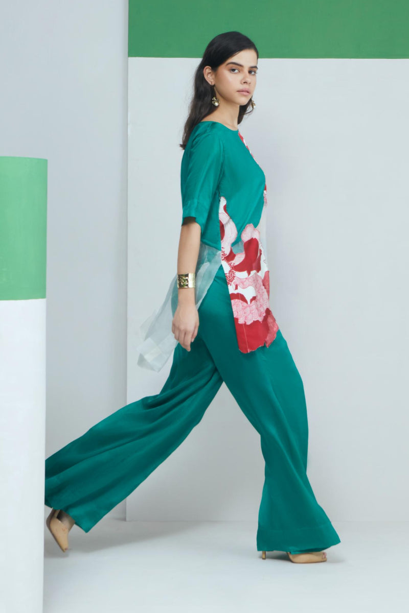 Greencolour Block Co-Ord Set