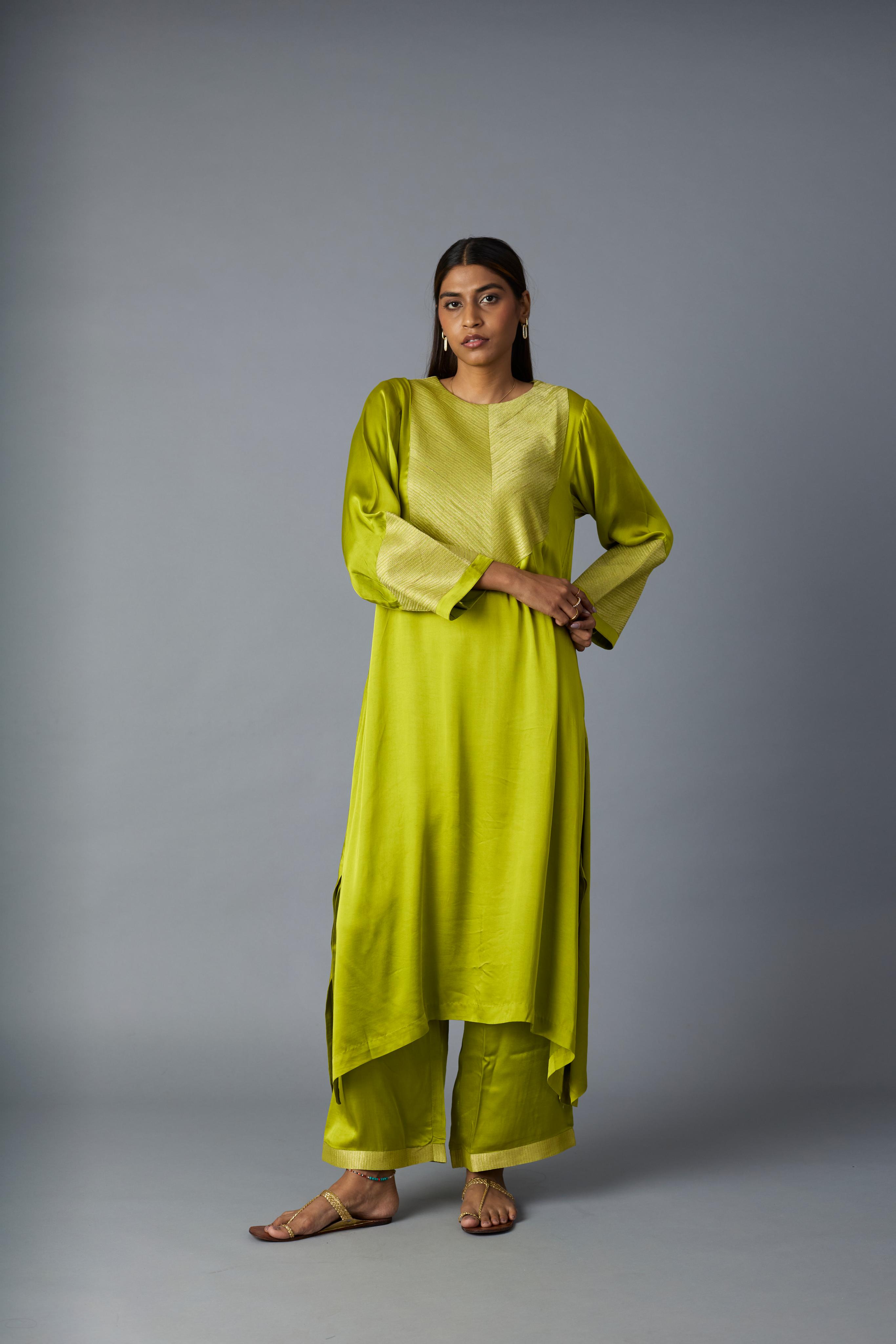 RASNA CO-ORD SET - LIME GREEN