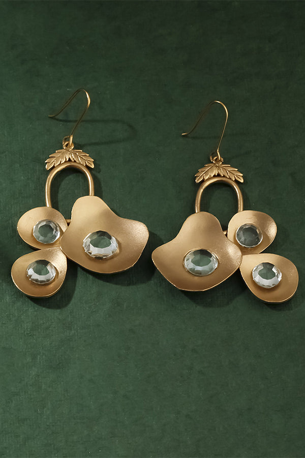 Equatorial Escape Earrings With Crystals