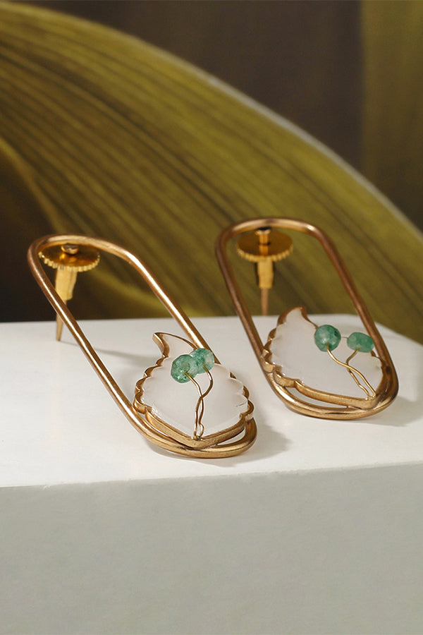 Jungle Chic Earring With Emerald