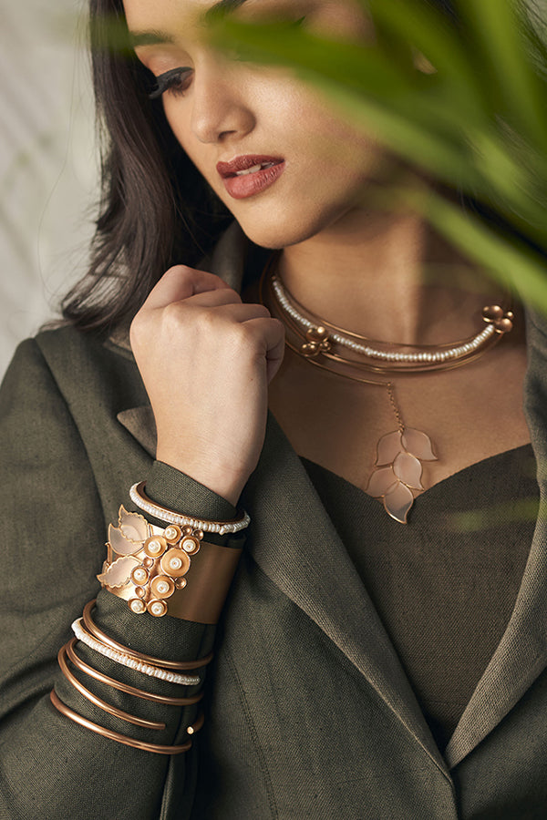 Sunglow Bangle With Pearls