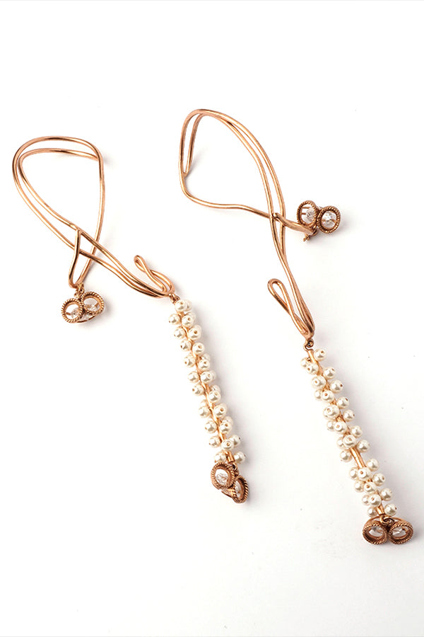 Lunar Dew Gold Plated Pearl Ear Cuffs
