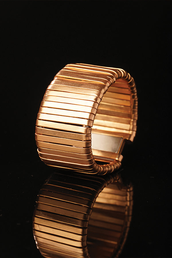 Galactic Shield Gold Ribbon Cuff Bracelet