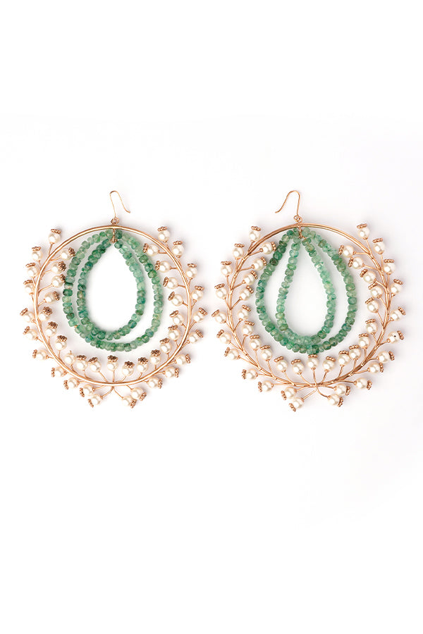 Beryl Goddess Double Loop Hoop Earrings