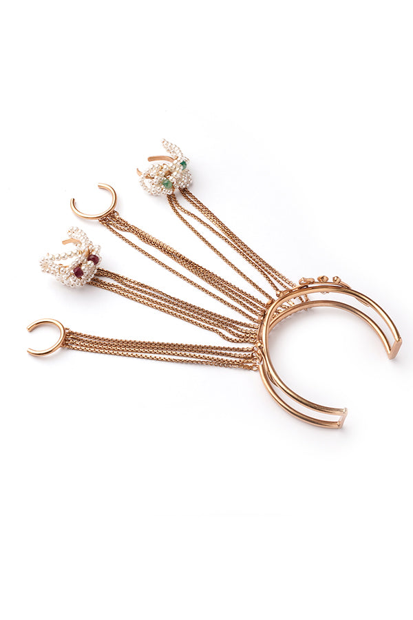 Atomic Storm Gold Plated Haath Phool Cuff