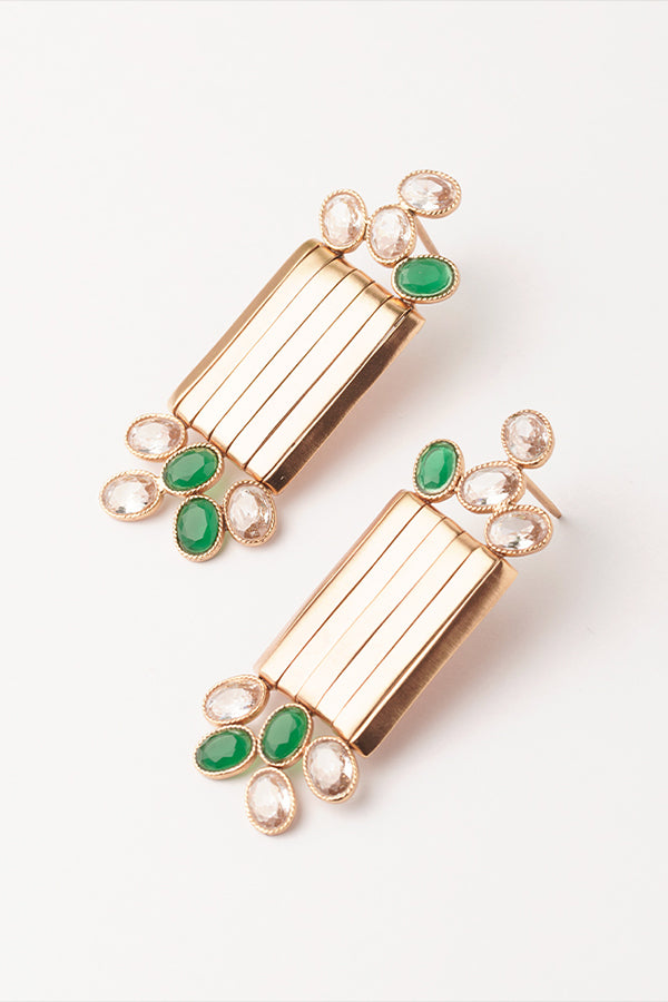 Astral Shield Gold Ribbon Earrings