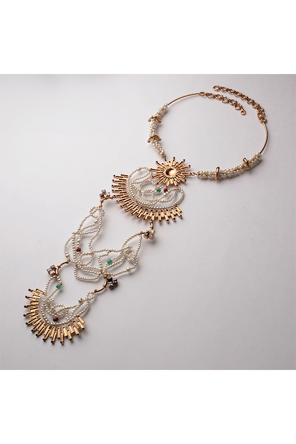 Sun Burst Gold Plated Necklace