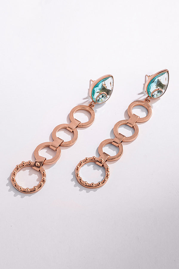 Crystal Pools Gold Plated Earrings