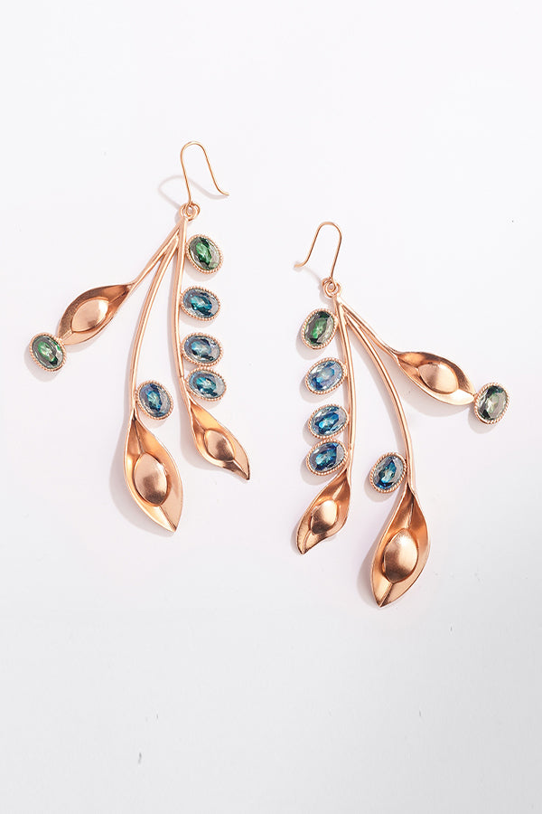 Water Cress Blue Crystal Earrings