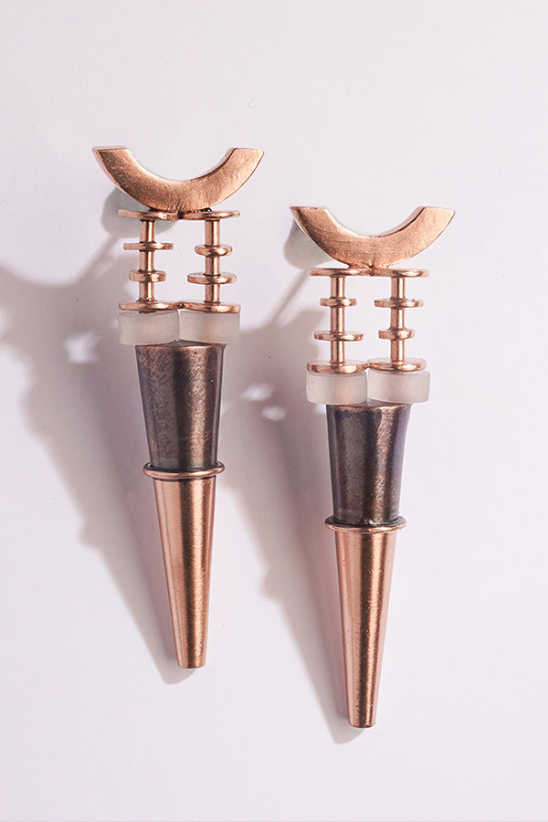 Edge Of Darkness Black And Gold Plated Small Spike Earrings
