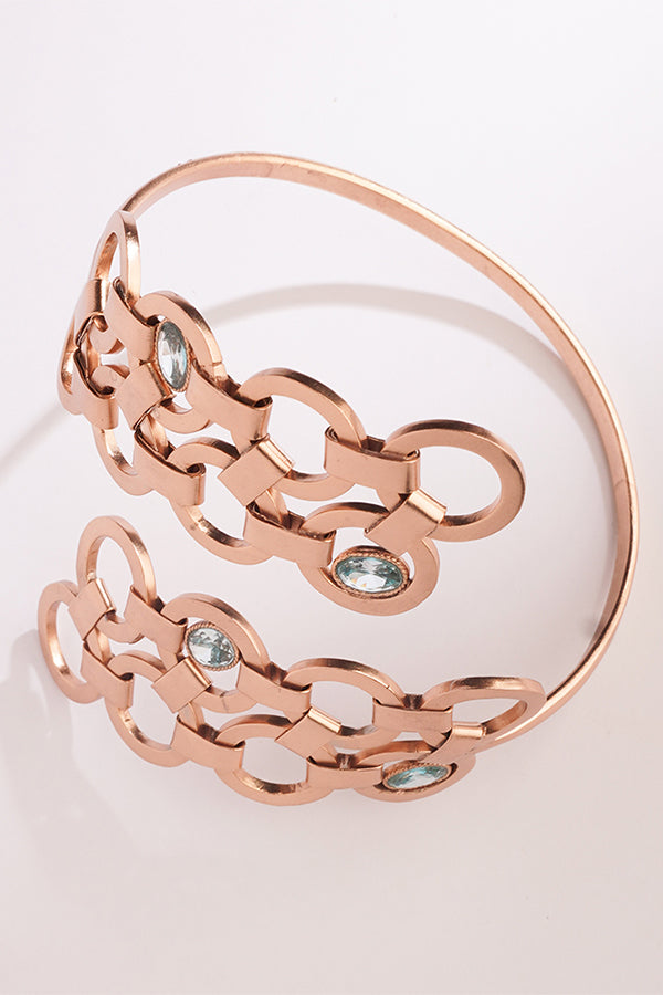 Crystal Serpent Gold And Crystal Hand Cuff