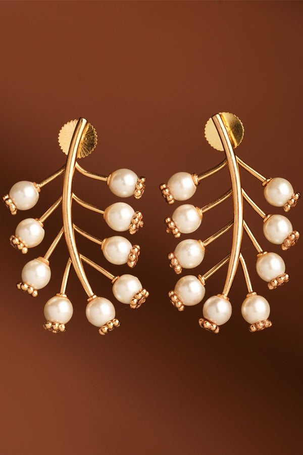 Tree Frost Gold Plated Stud Earrings