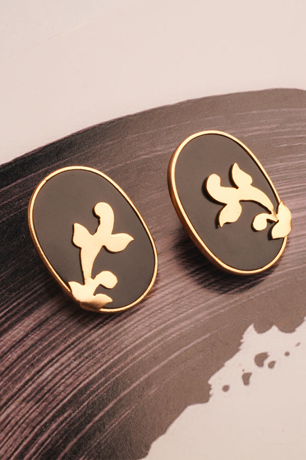 Sin City Gold Plated Brocade Earrings