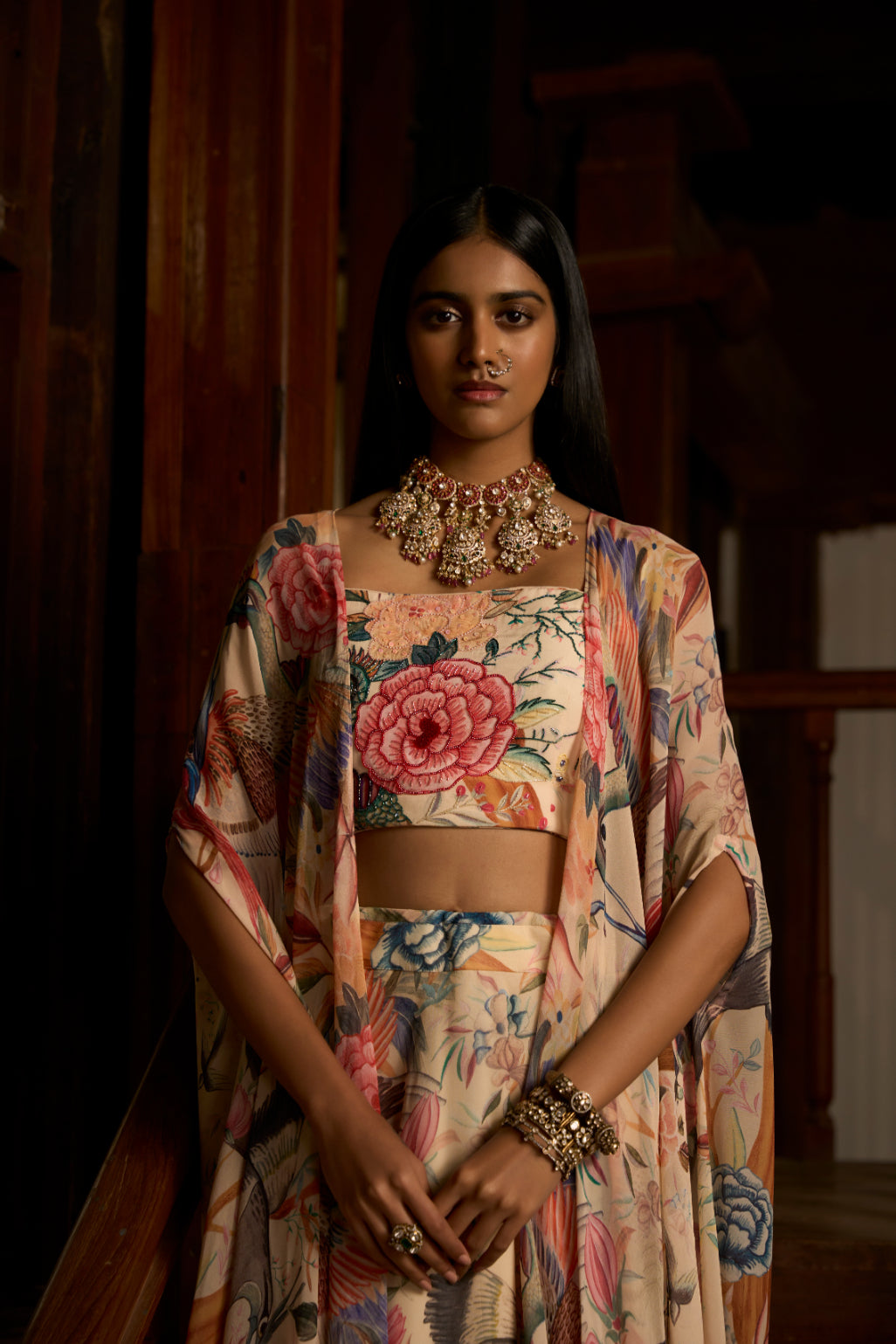 Dior Symphony – Handwork Blouse with Skirt and Flowing Shrug