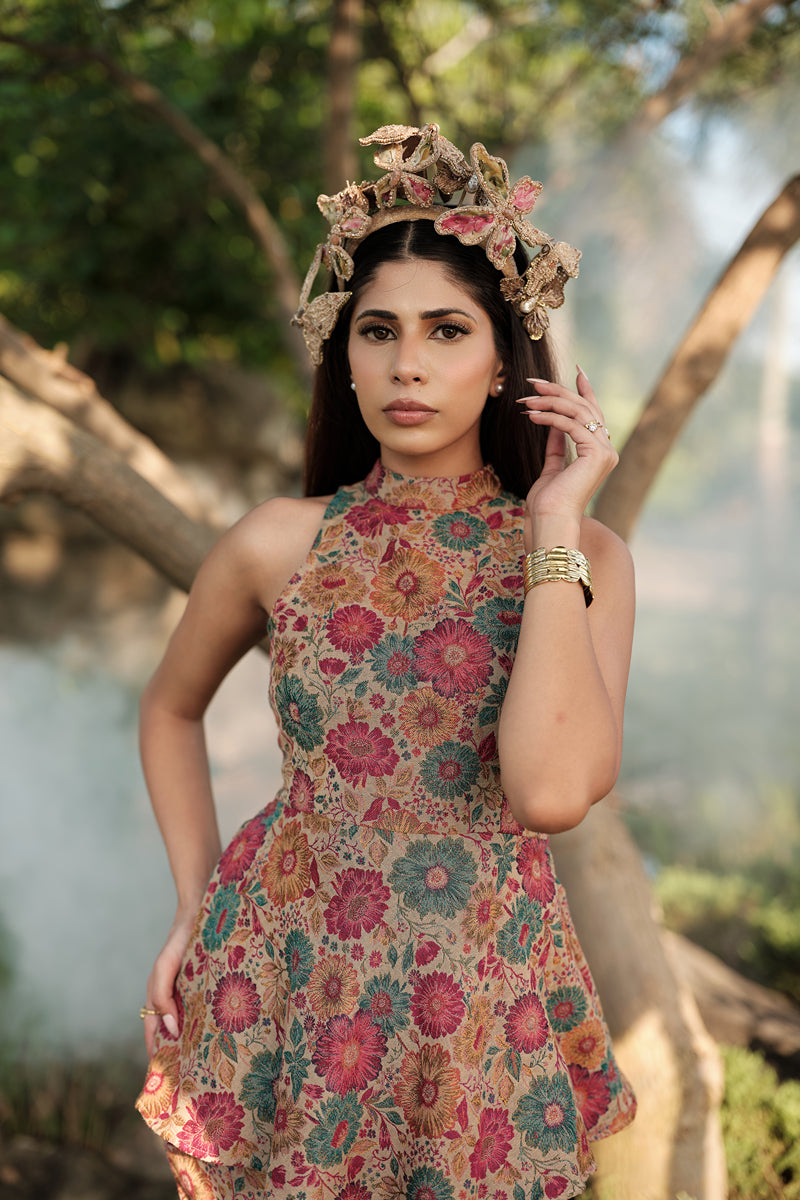 LE TOURNESOL PEPLUM TOP & SKIRT SET