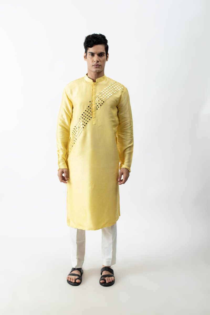 Yellow Mirror Kurta Set
