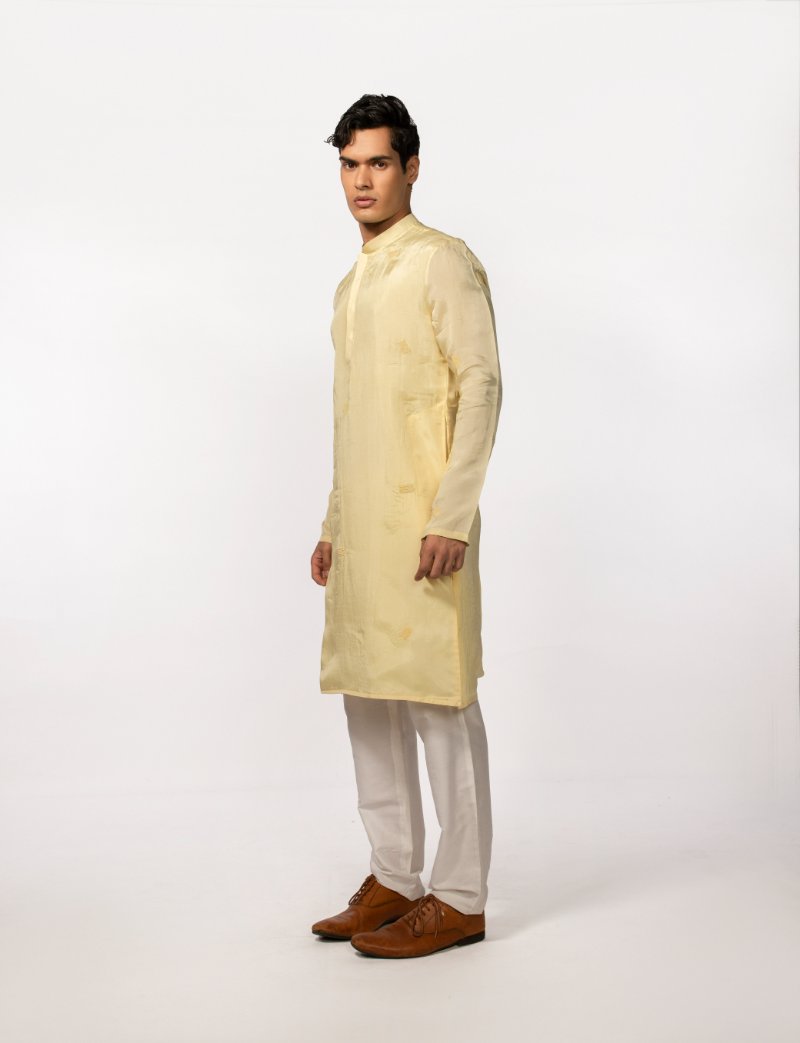 Yellow Beads Kurta Set