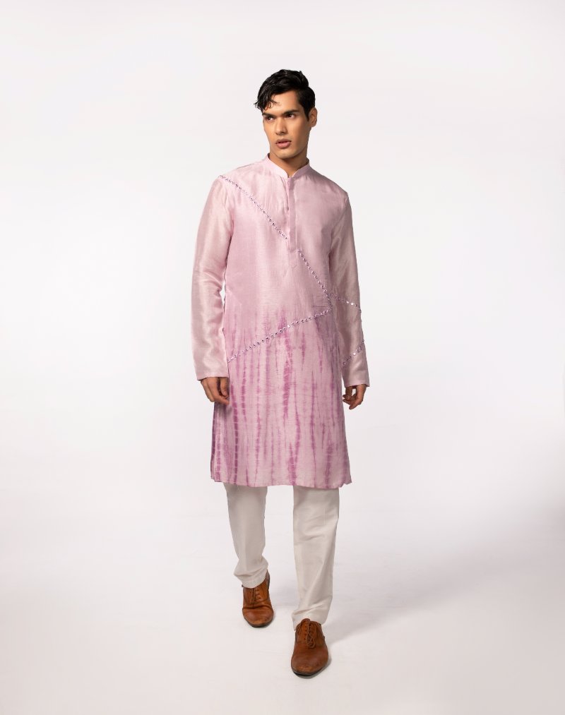 Lilac Tie Dye Mirror Kurta Set