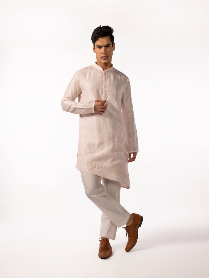 Blush Pink Pintuck Kurta Set