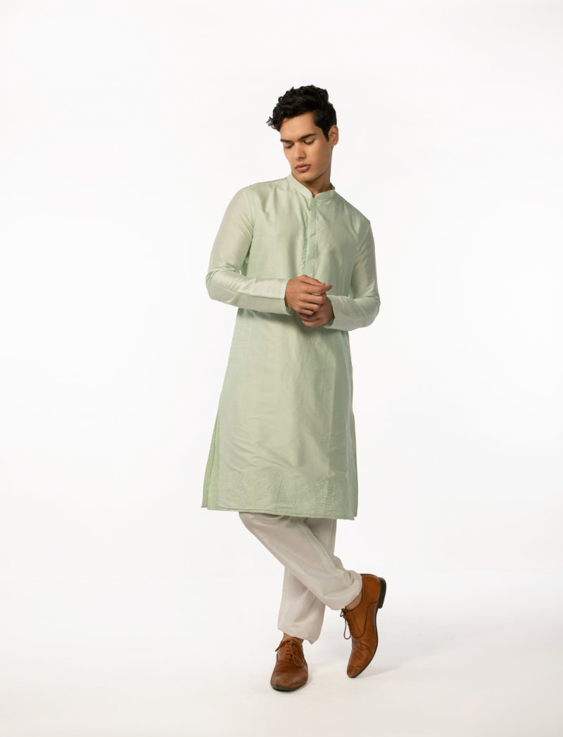 Soothing Green Embroidered Kurta Set