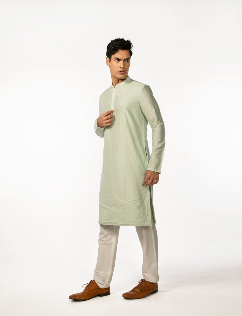 Soothing Green Embroidered Kurta Set