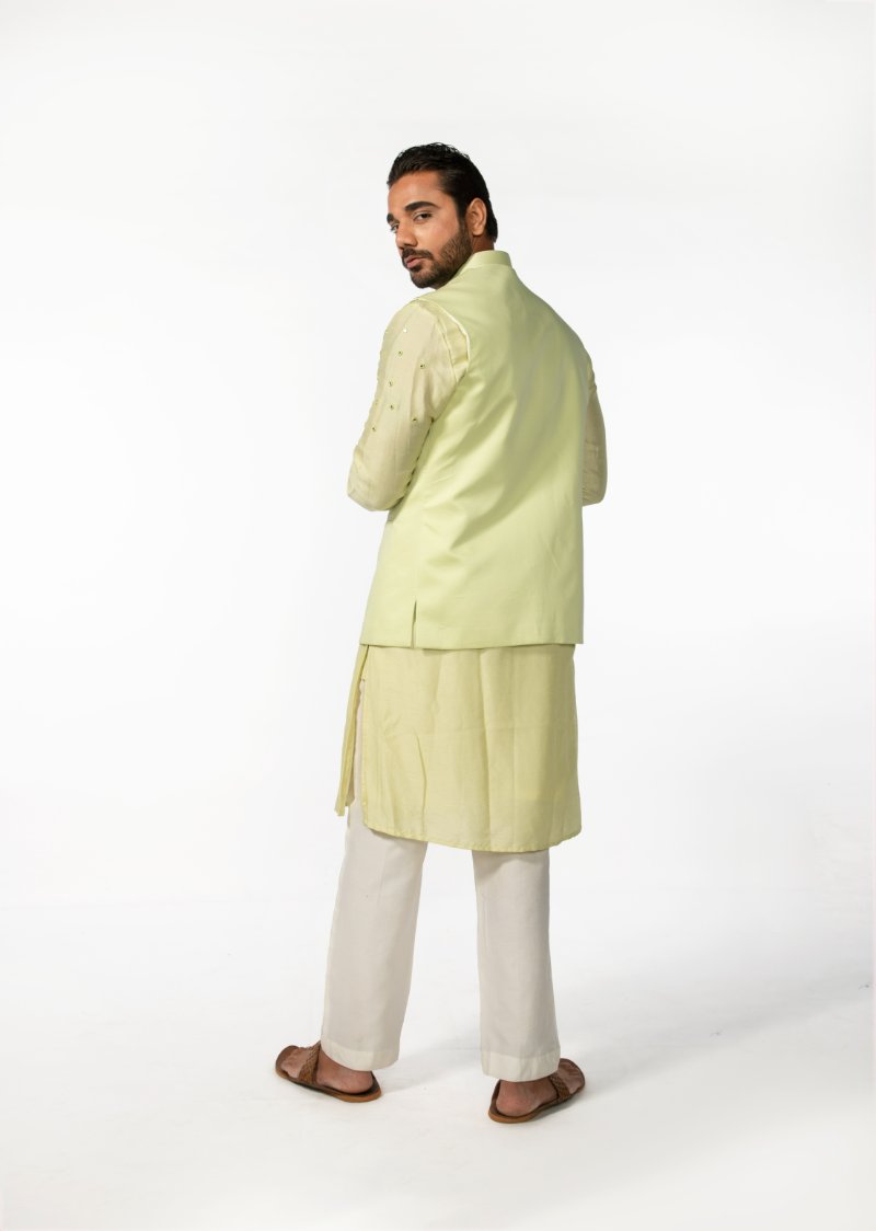 Mint Green Abstract Mirror Bundi