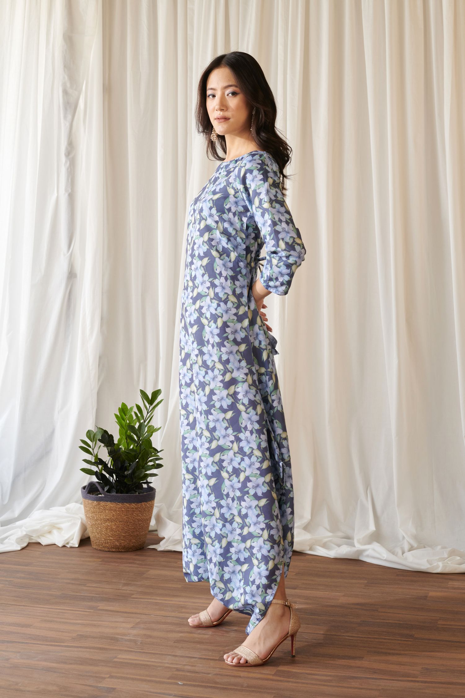 Space Blue Dhoti Jumpsuit