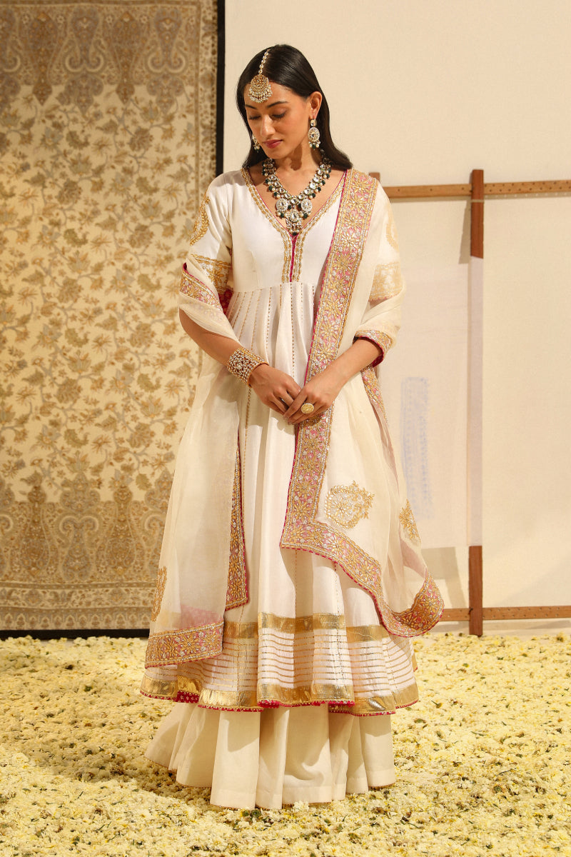 Shaiz-Ankle Length Anarkali With Skirt And Dupatta