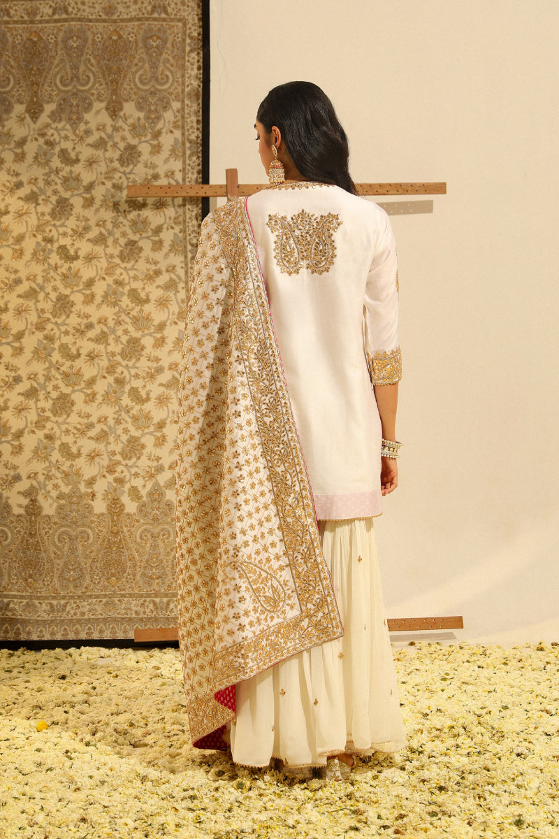 Siraj-Short Kurta With Garara And Odhni