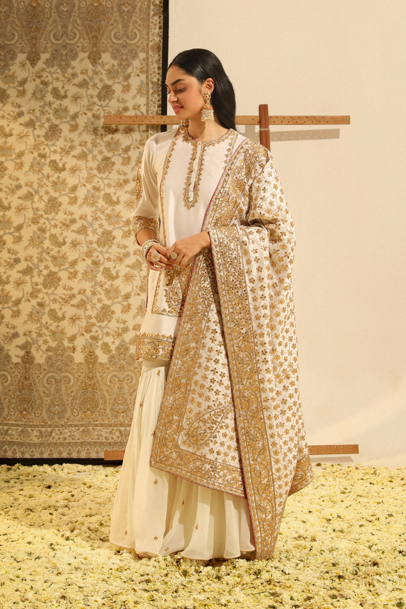 Siraj-Short Kurta With Garara And Odhni