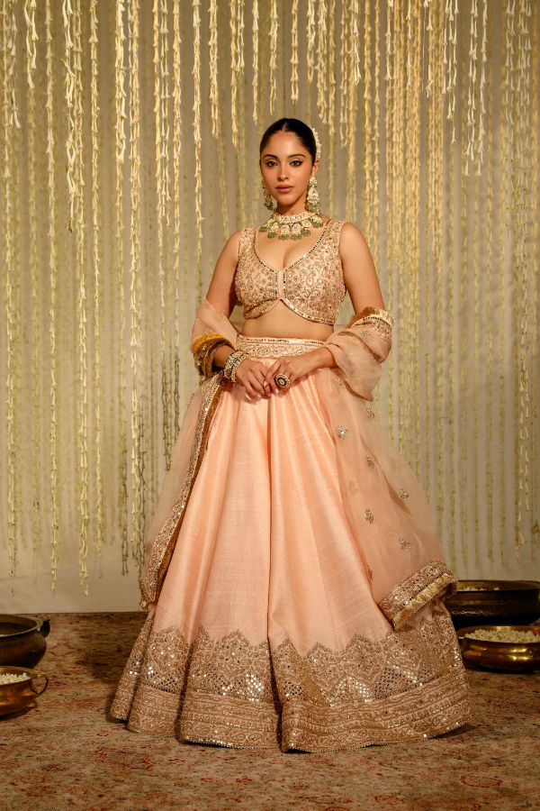 Pink Aasiya Lehenga Set- front view