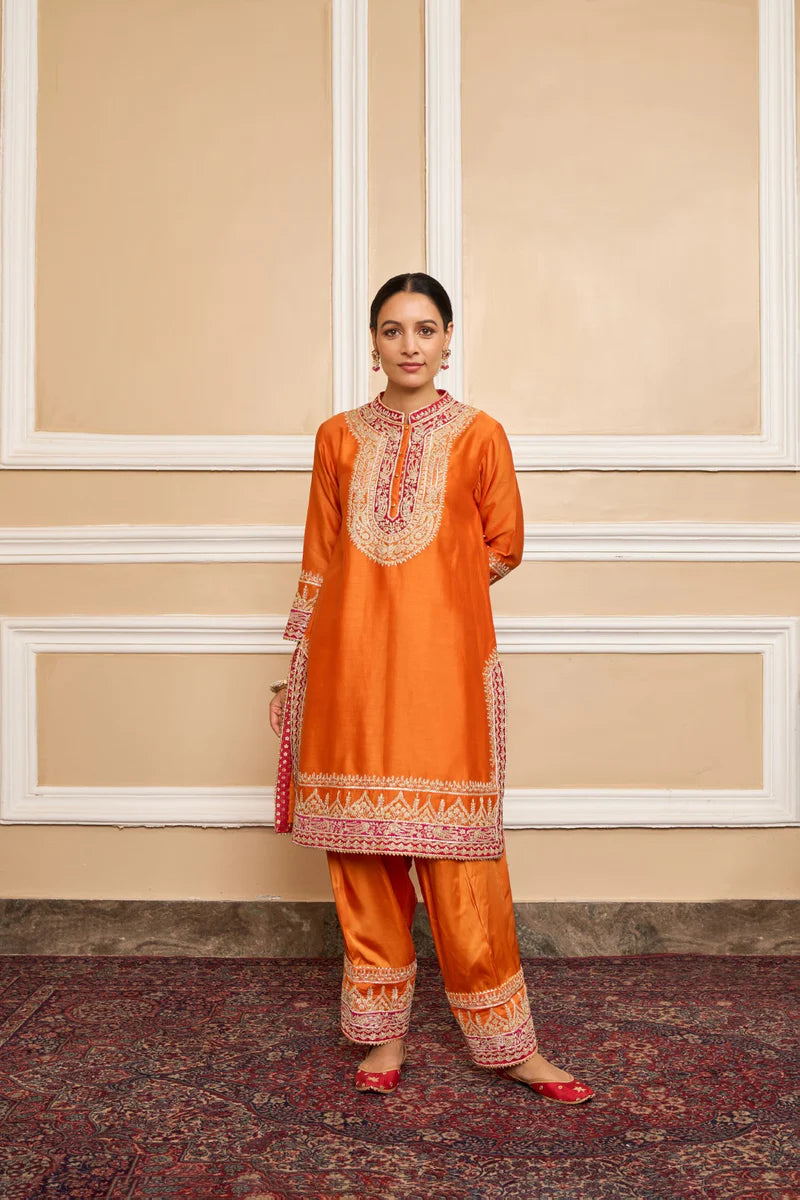 Afsaana-Straight Kurta With Salwar And Dupatta
