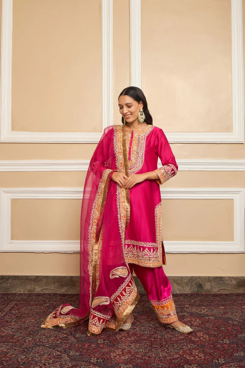 Afsaana-Straight Kurta With Salwar And Dupatta