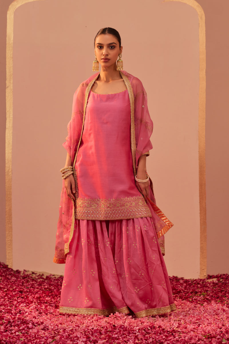 Yasmin- Short Kurta With Garara And Dupatta