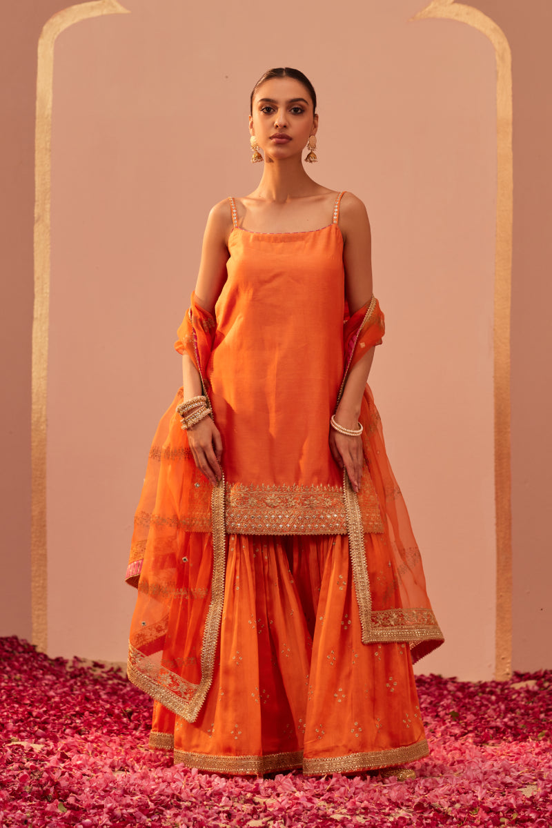 Yasmin- Short Kurta With Garara And Dupatta