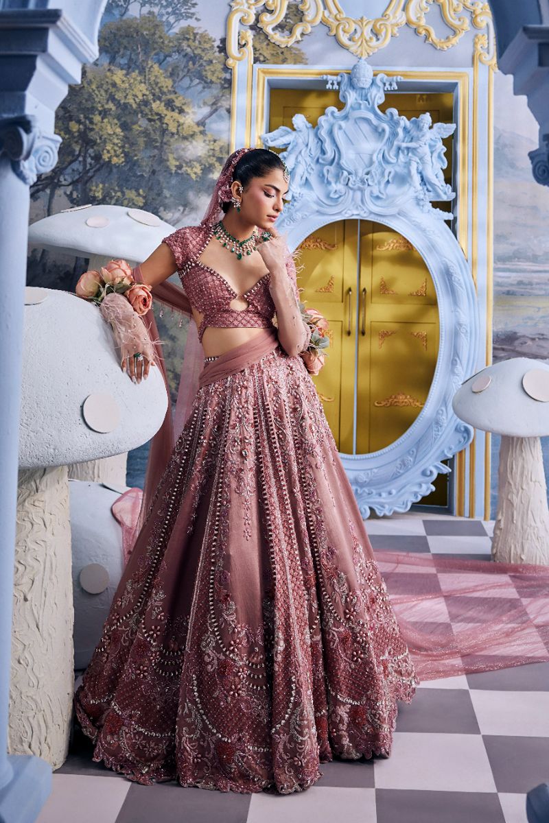 Charlotte-Blush Pink Embroidered Skirt Set