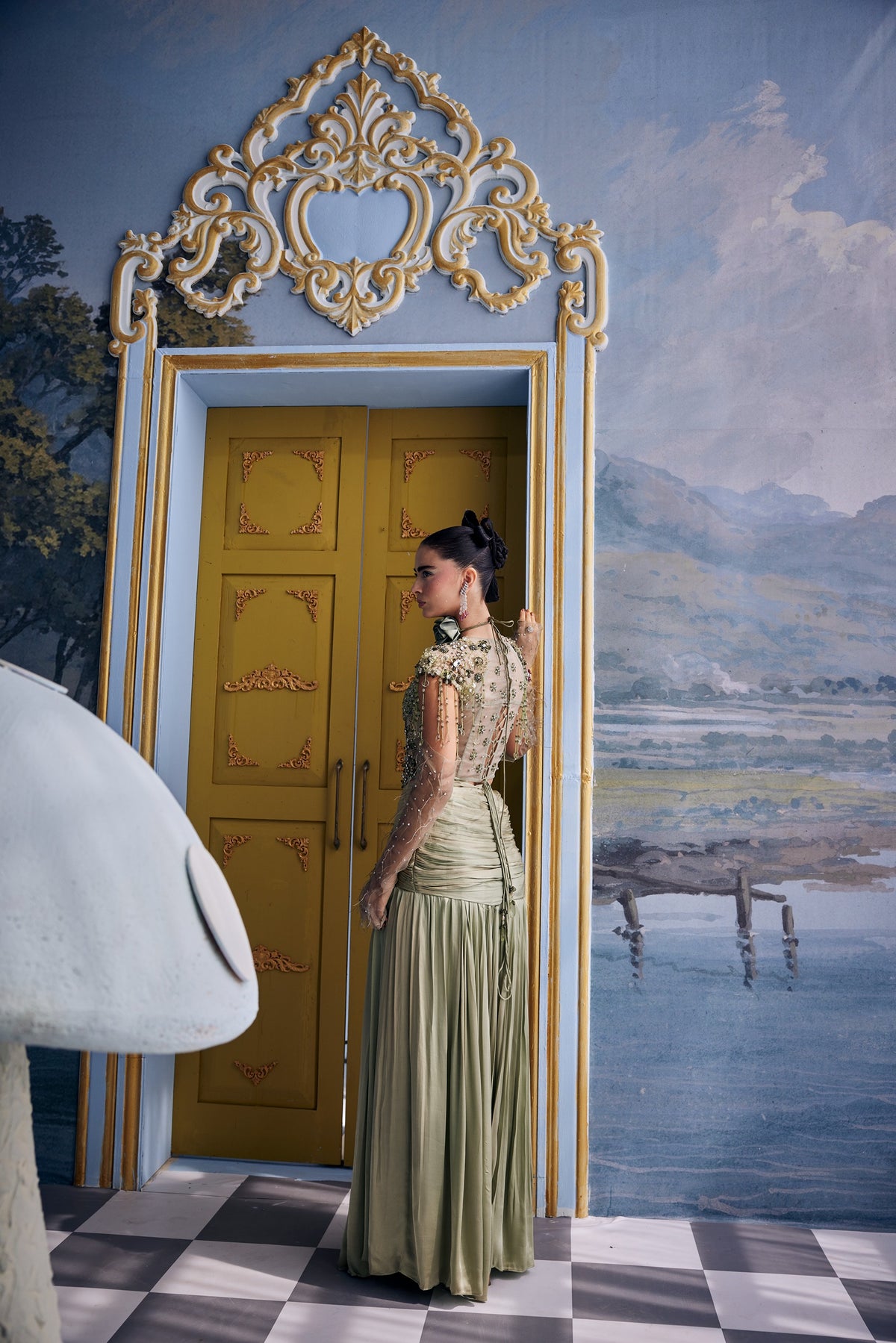 Moana-Crystal Corset & Pleated Skirt Set