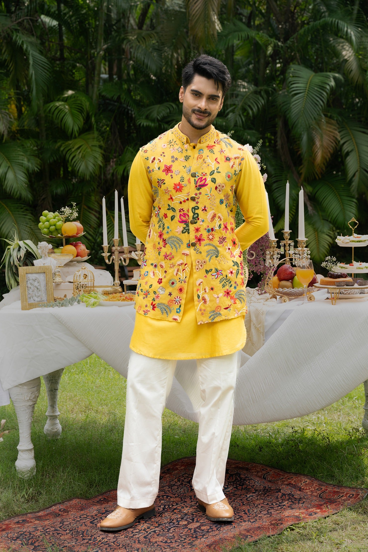The Vasant Mosaic Nehru Kurta Set