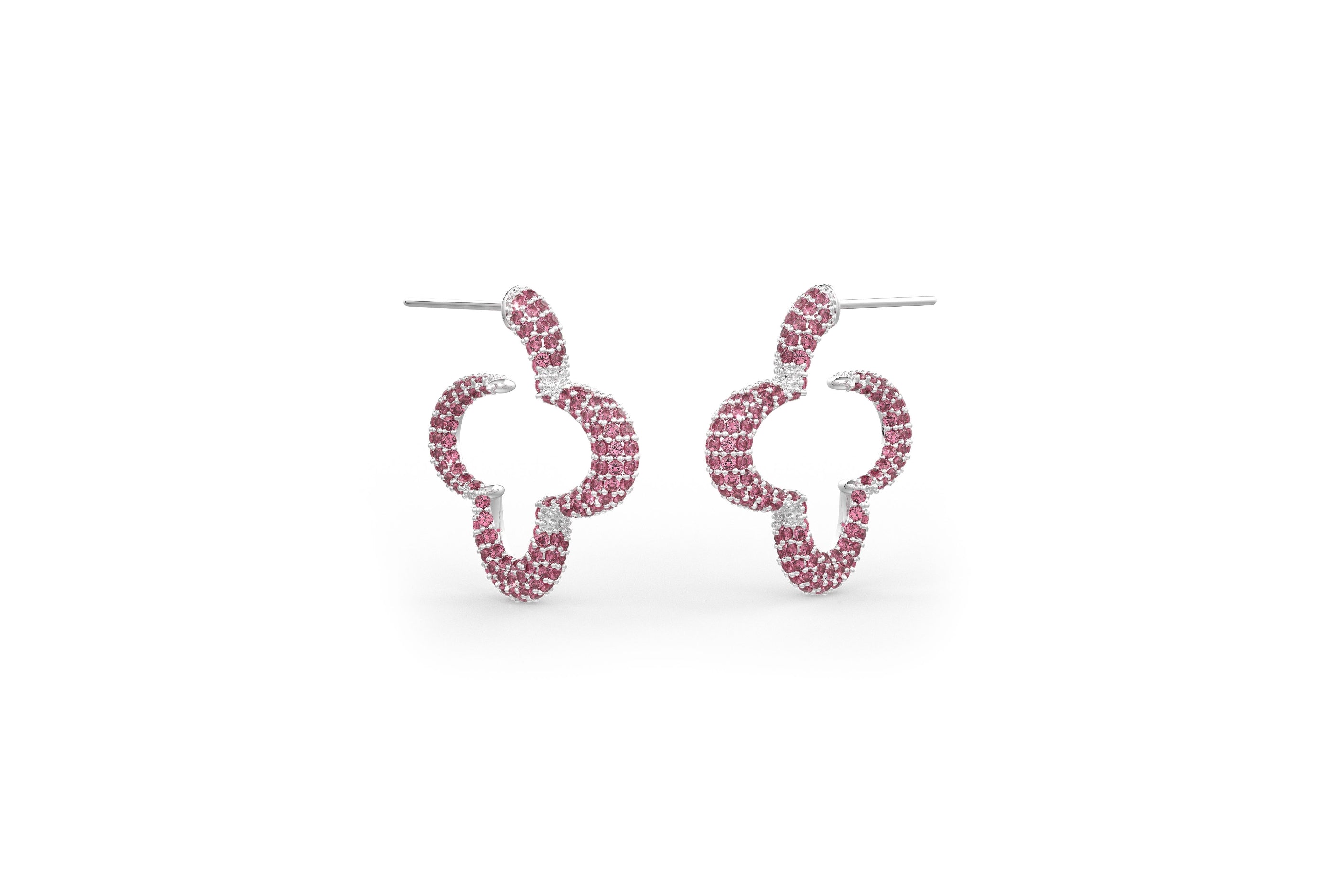 Mini Bella hoop earrings in vintage rose