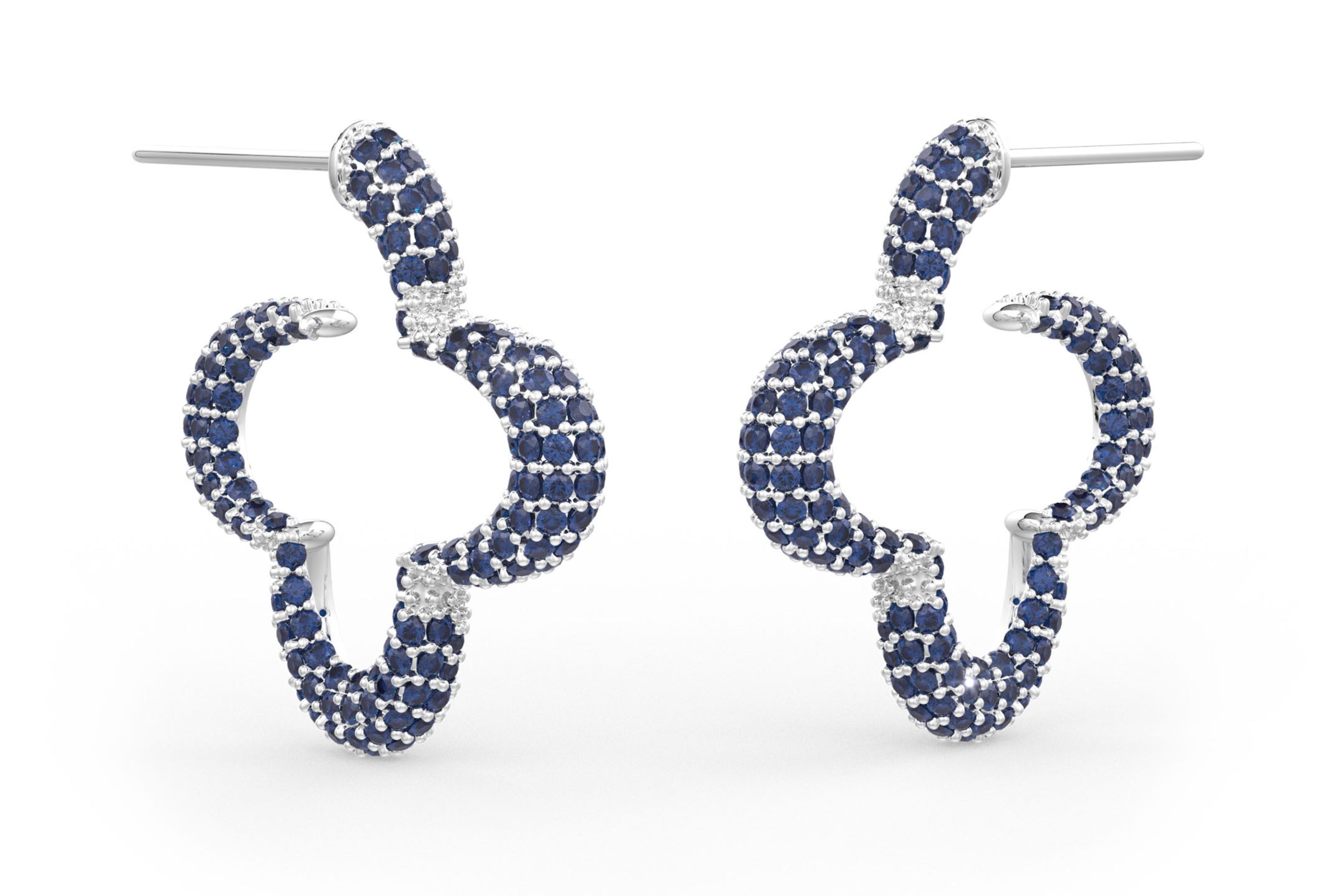 Statement bella earrings sapphire blue
