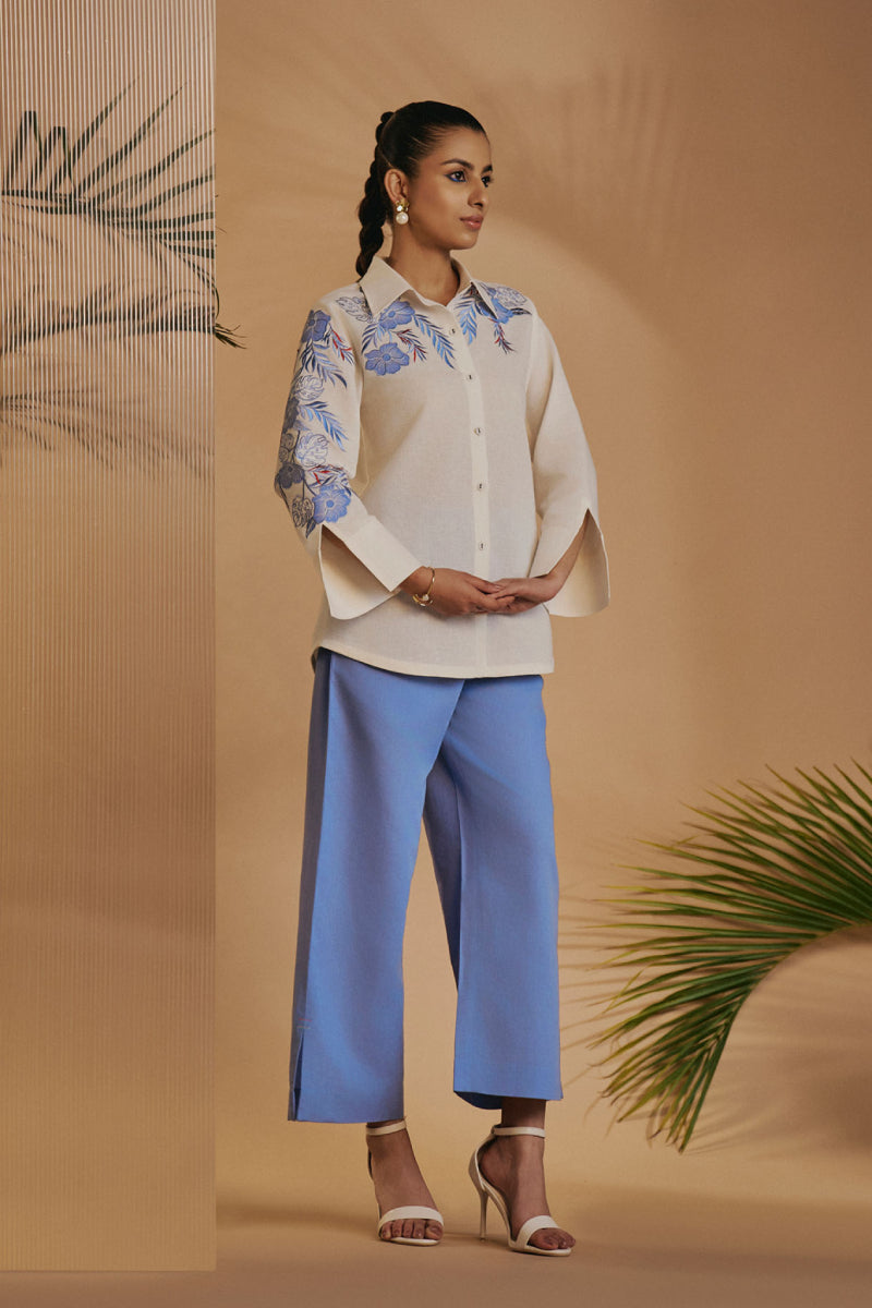 Origani Ivory Blue Flora Co-Ord Set