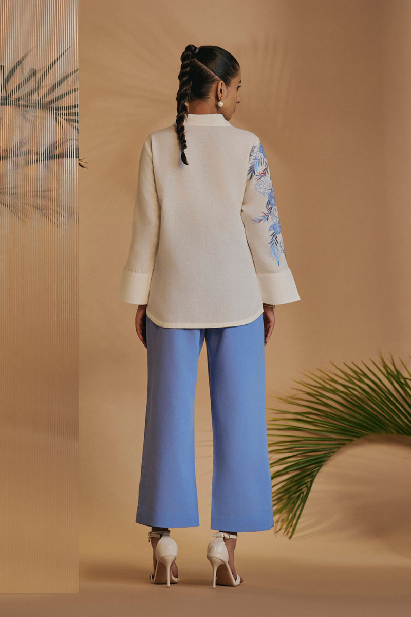 Origani Ivory Blue Flora Co-Ord Set