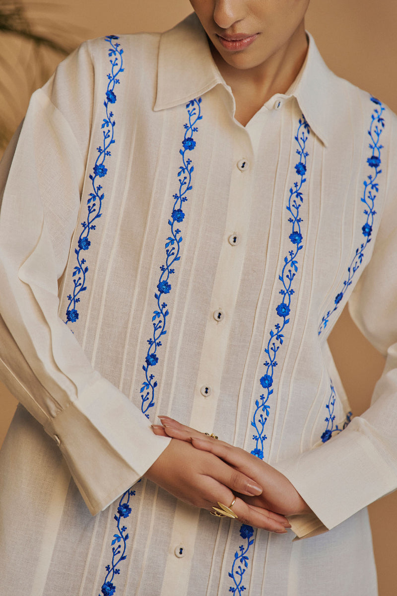 Origani Ivory Blue Reverie Shirt