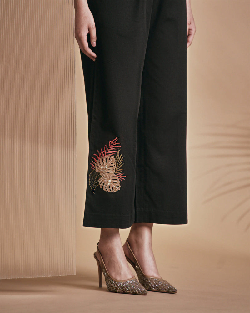 Origani Black Tropical Leopard Pant