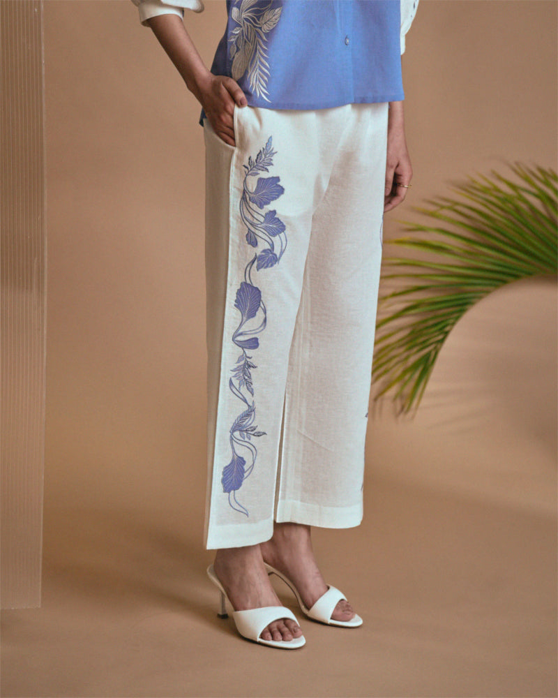 Origani Blue Ivory Petal Safari Pant