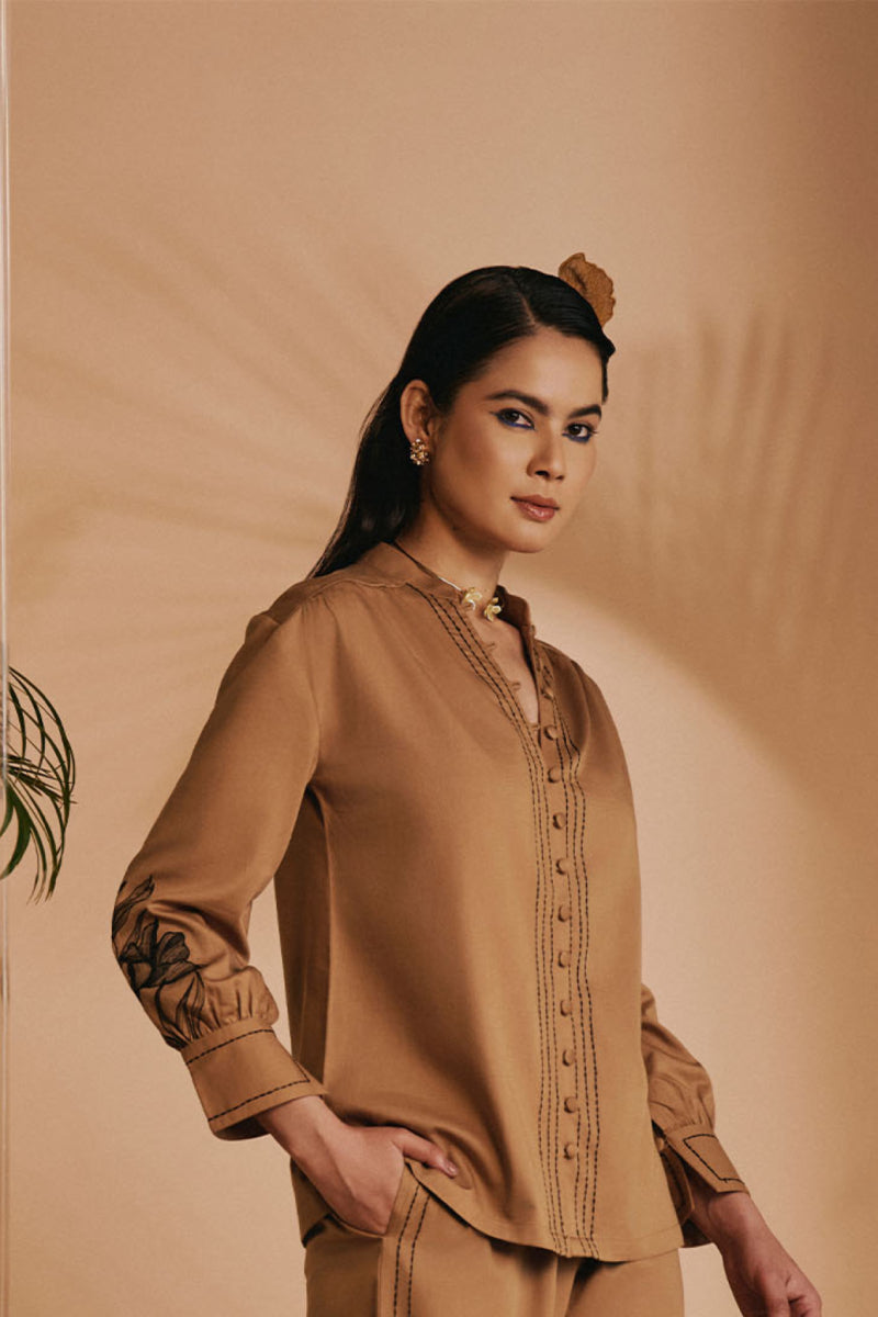 Origani Brown Lilly Shirt